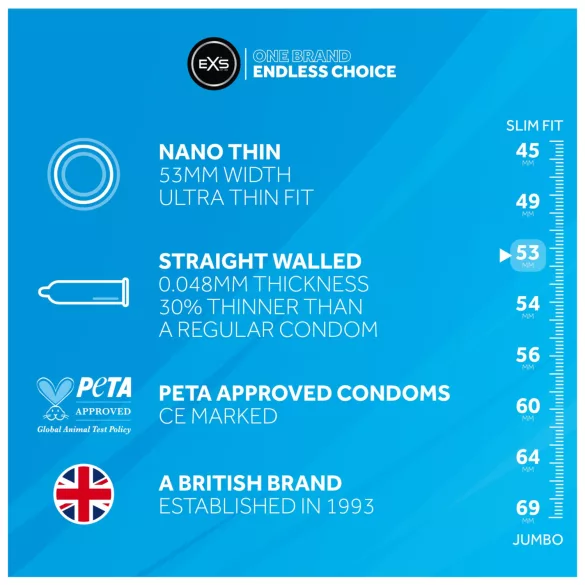 EXS Nano Thin - ultradünnes Kondom (48 Stk.)