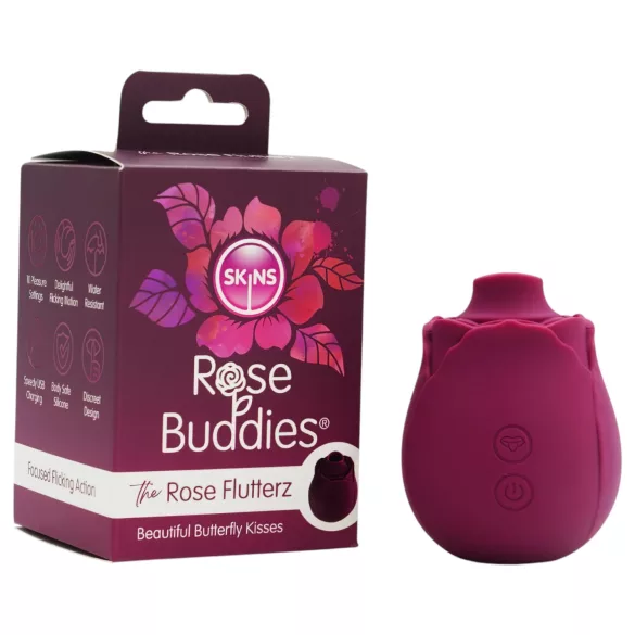 Skins Rose Flutterz - wiederaufladbarer Klitorisstimulator (lila)