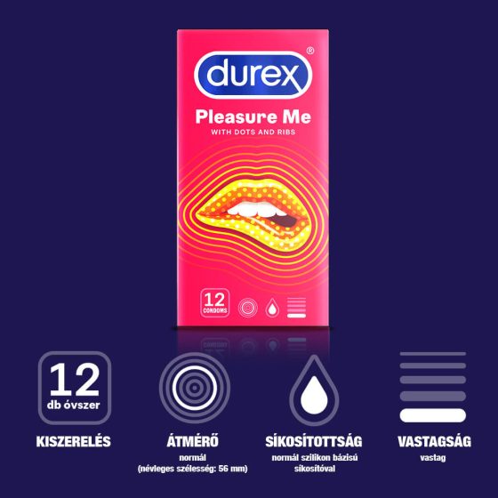 Durex Emoji PleasureMe - gerippt-gepunktetes Kondom (12 Stk.)