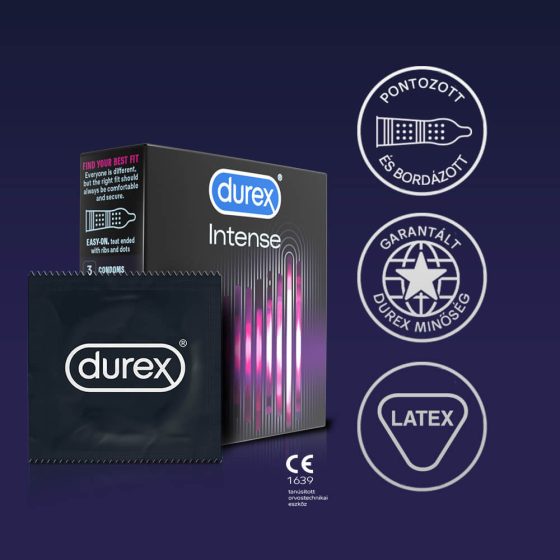 Durex Intense - Gerippte und genoppte Kondome(3er Pack) -