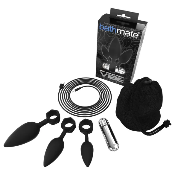Bathmate Anal Training Plugs Vibe - vibrierendes Analplug-Set (schwarz)