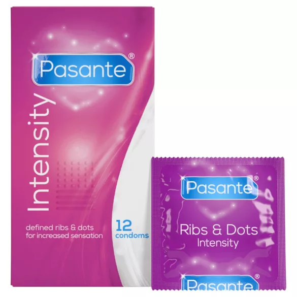 Pasante - gerippte, genoppte Kondome (12 Stk.)
