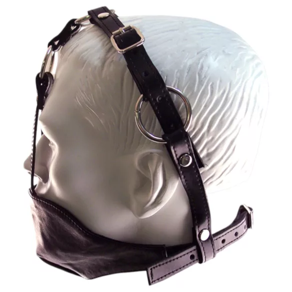 Rouge - Echtes Leder Maske und Mundknebel (Schwarz)