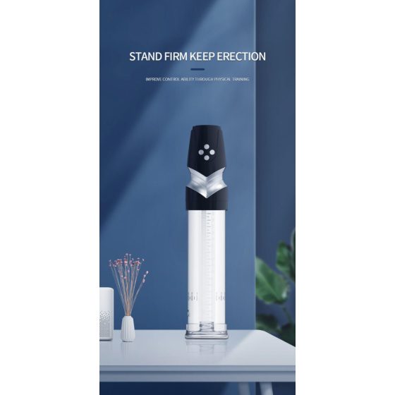 Einsame Stimme - stöhnende, automatische Penispumpe (transparent-schwarz)