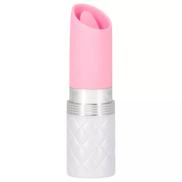 Pillow Talk Lusty - wiederaufladbarer Stabvibrator mit Zunge (weiß-pink)