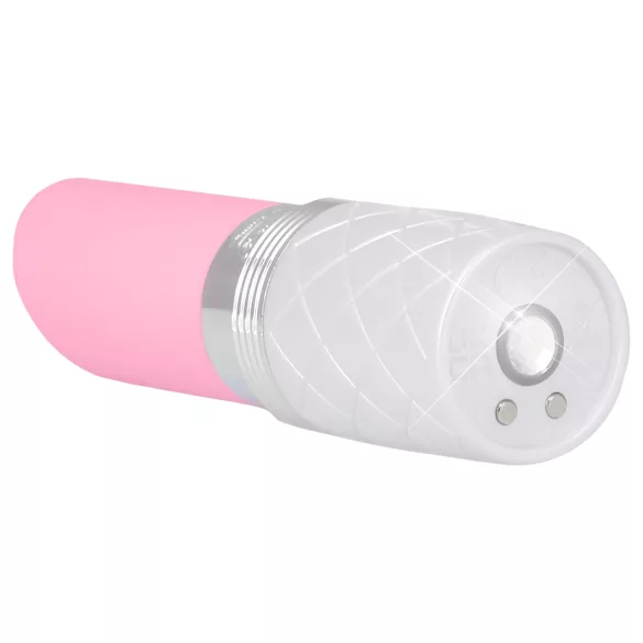 Pillow Talk Lusty - wiederaufladbarer Stabvibrator mit Zunge (weiß-pink)