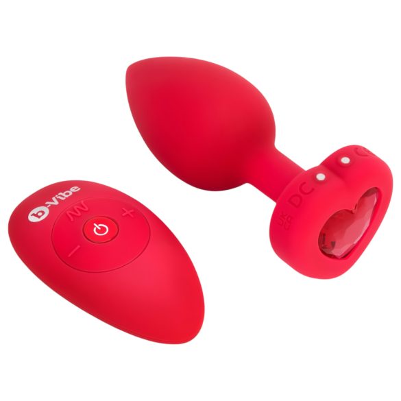 b-vibe Herz - Akku Funk Anusvibrator (rot)
