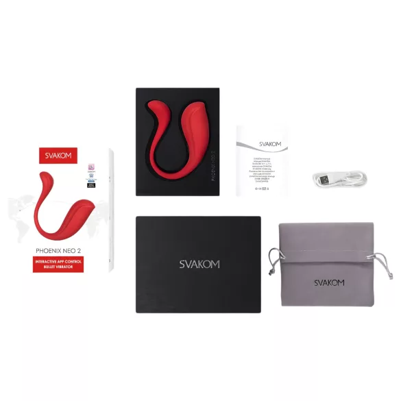 Svakom Phoenix Neo 2 - tragbares app-gesteuertes Vibro-Ei (rot)