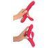 Smile Thumping Rabbit - Roter Akkuvibrator mit 3 Motoren