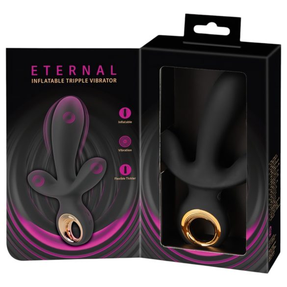 Eternal - Aufblasbarer Dreifach-Vibrator (schwarz)