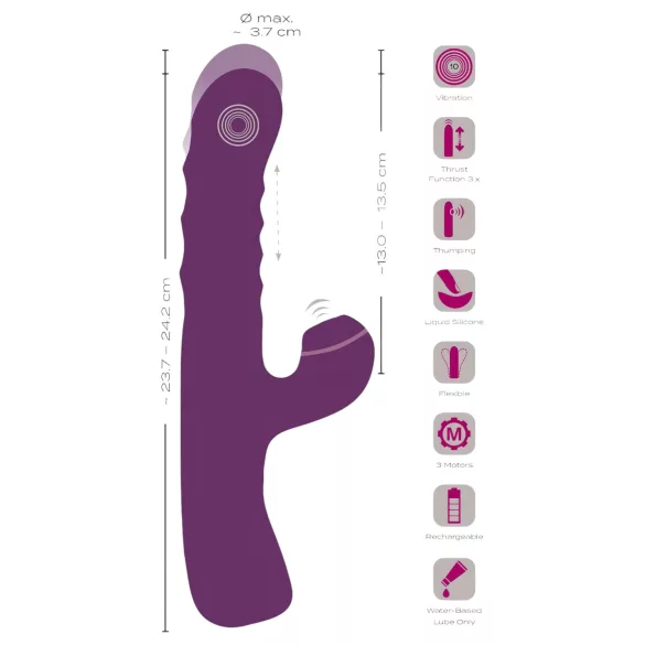 Javida - 3in1 Hasen-Vibrator (lila)