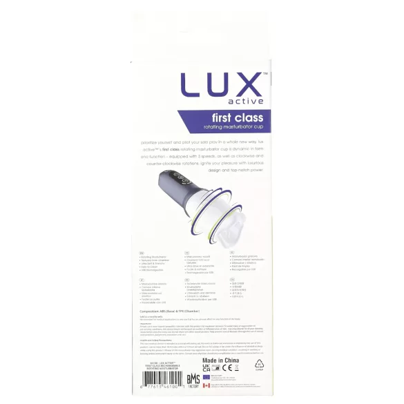LUX Active First Class - Drehkopf-Masturbator (weiß-grau)
