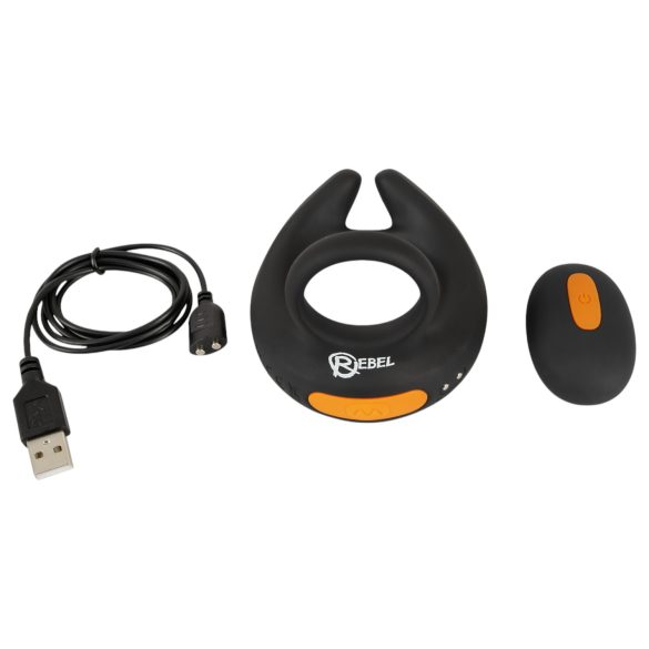 Rebel - vibrierender Penisring & Hoden-Vibrator (schwarz)