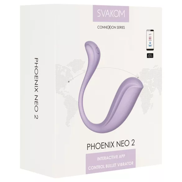 Svakom Phoenix Neo 2 - tragbares app-gesteuertes Vibrations-Ei (lila)