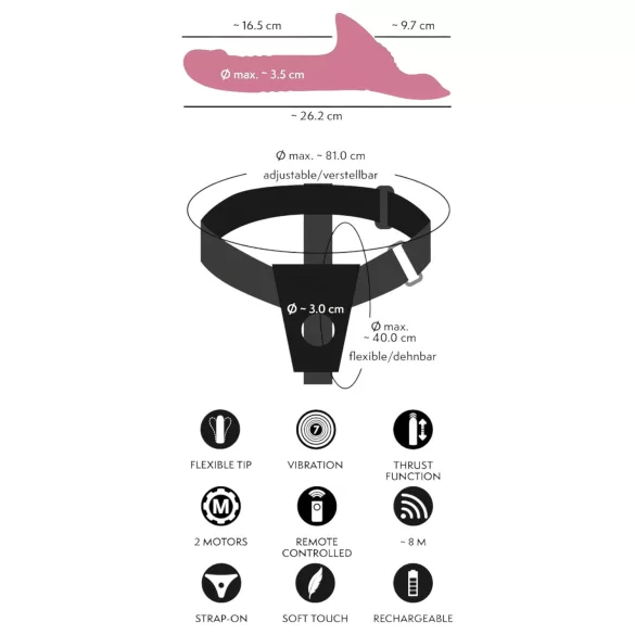 You2Toys - Strap-On Vibrator Set (rot)