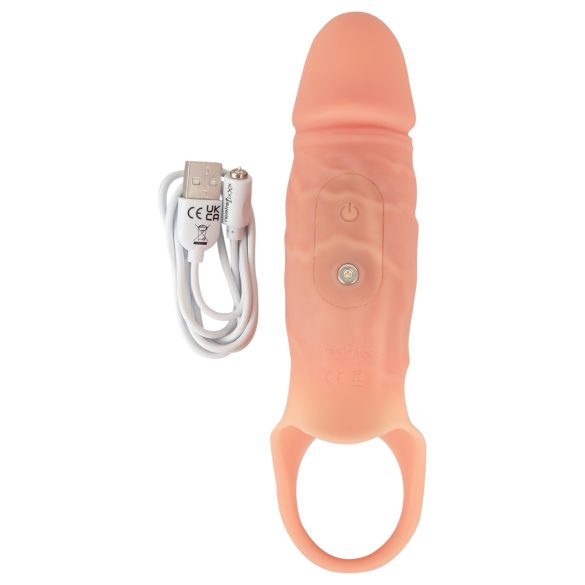 Realistixxx - Natürliches Penis-Manschette mit Vibration und Eierschleife