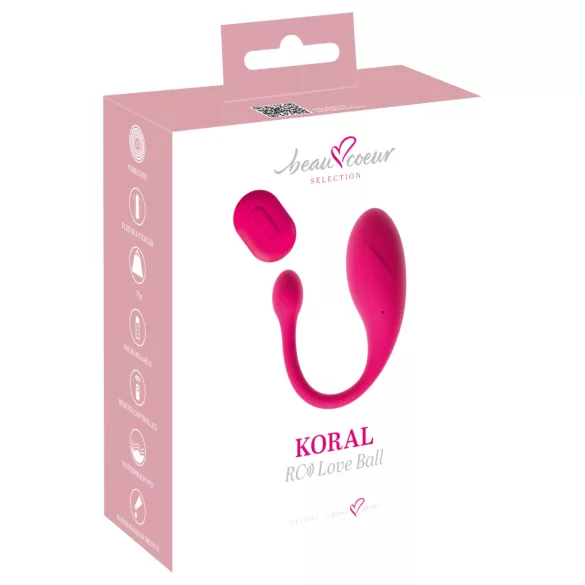 Beau Coeur Coral - Vibrations-Ei mit Fernbedienung (Pink)