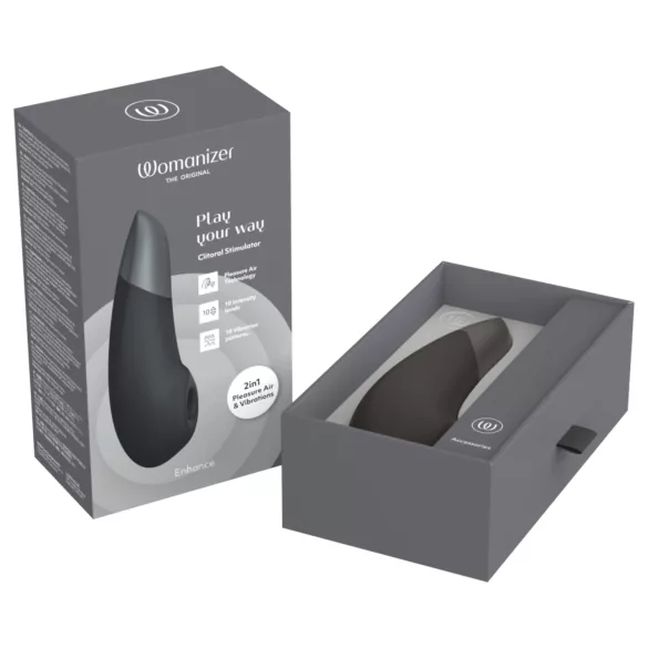 Womanizer Enhance 2in1 Druckwellen‑Klitorisstimulator + Vibrator (schwarz)