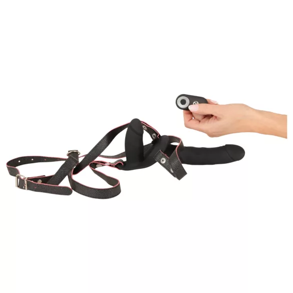 You2Toys - ferngesteuerter doppelt umschnallbarer Vibrator (schwarz)