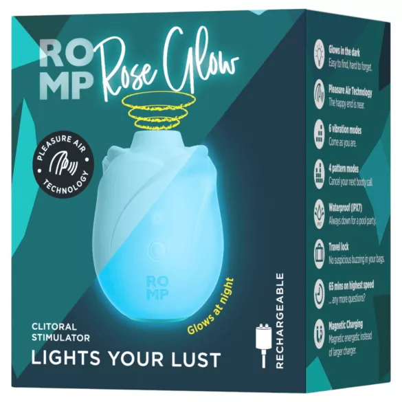 ROMP Rose Glow - luftwellenvibrator für den Kitzler (blau)
