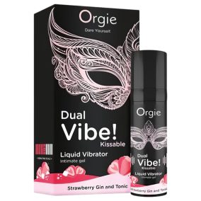   Orgie Dual Vibe - Unisex Flüssigvibrator - Erdbeere - Gin Tonic (15ml)