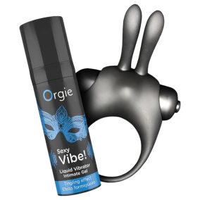 Orgie Bunny - Vibrations-Penisring-Set (schwarz)