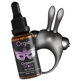 Orgie Orgasmic Bunny - Vibrations-Penisring-Set (Schwarz)