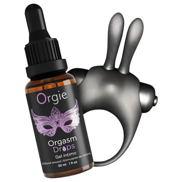 Orgie Orgasmisches Bunny - Vibrations-Penisring-Set (schwarz)