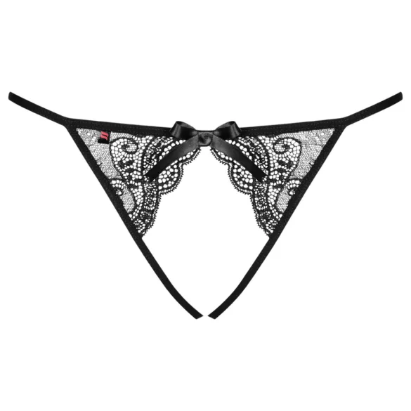 Obsessive Miamor - Netzoffener Spitzen-Slip (Schwarz) - L/XL