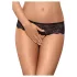 Obsessive Merossa - Strass, offener Damenstring - Schwarz - L/XL