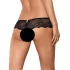 Obsessive Merossa - Strass, offener Damenstring - Schwarz - L/XL