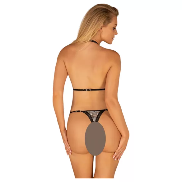 Obsessive Xenita - Transparenter BH-Set mit Muster (Grau)