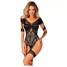 Obsessive - Muster Netz-Body offen (schwarz) -(S-L)