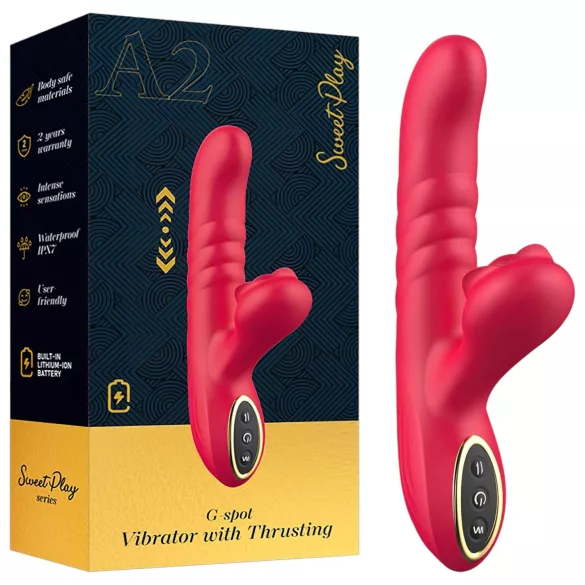 Erospace Sweet Play - 2-in-1 Stoß- und Klitorisvibrator (rot)