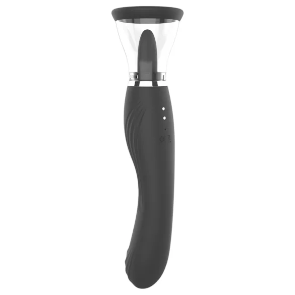 Erospace Sweet Play - 2-in-1 Klitorisstimulator-Vibrator mit Zunge und Saugfunktion (schwarz)