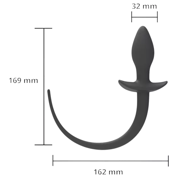 Erospace Wild Play - Analplug mit Schwanz für Rollenspiele (schwarz)
