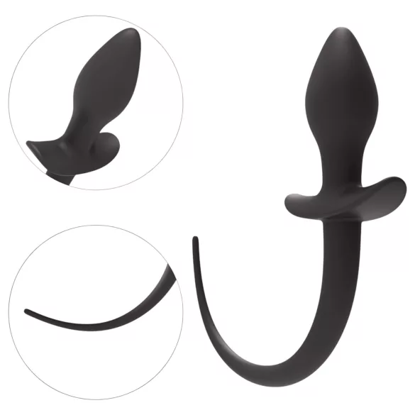Erospace Wild Play - Analplug mit Schwanz für Rollenspiele (schwarz)