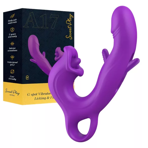 Erospace Sweet Play - Zungen-Klitorisstimulator und nickender G-Punkt-Vibrator (lila)