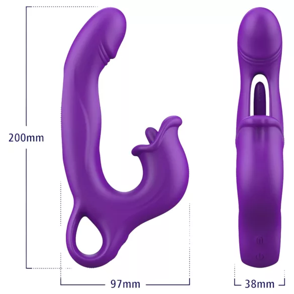 Erospace Sweet Play - Zungen-Klitorisstimulator und nickender G-Punkt-Vibrator (lila)