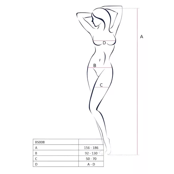Passion BS008 - schwarzes Netz-Set mit Schleife (S-L)