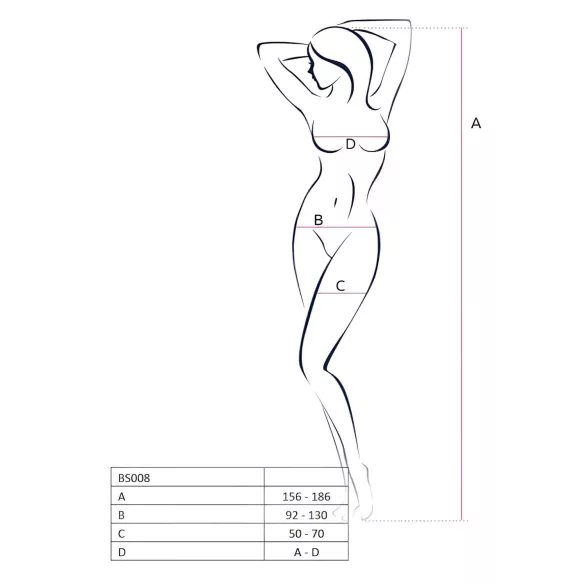 Passion BS008 - schwarzes Netz-Set mit Schleife (S-L)