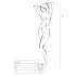 Passion BS014 - Offener Netz-Overall mit Korsett (Weiß) - S-L