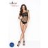 Passion BS035 - Netz-Body mit Trägern, offen (Schwarz) - S-L