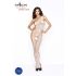 Passion BS036 - Rosafarbener, Offener Overall (Weiß) - S-L