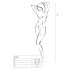 Passion BS054 - Blumiges Netz-Set (Schwarz) - S-L
