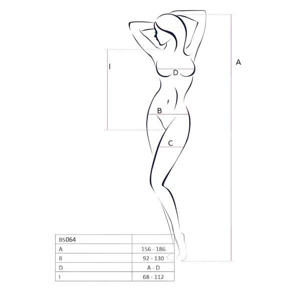 Passion BS064 - offener Netz-Body (weiß) - S-L