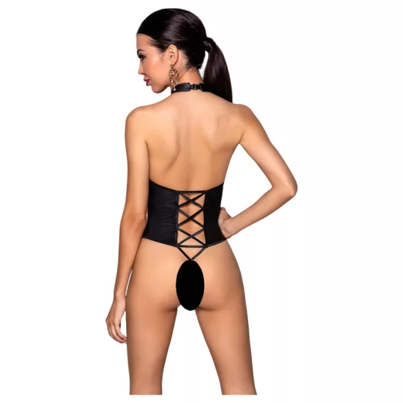 Passion Nancy - Offener Body mit Kreuzträgern (Schwarz) - L/XL