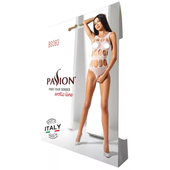 Passion BS083 - Netz-Body mit Öffnungen (weiß) - S-L
