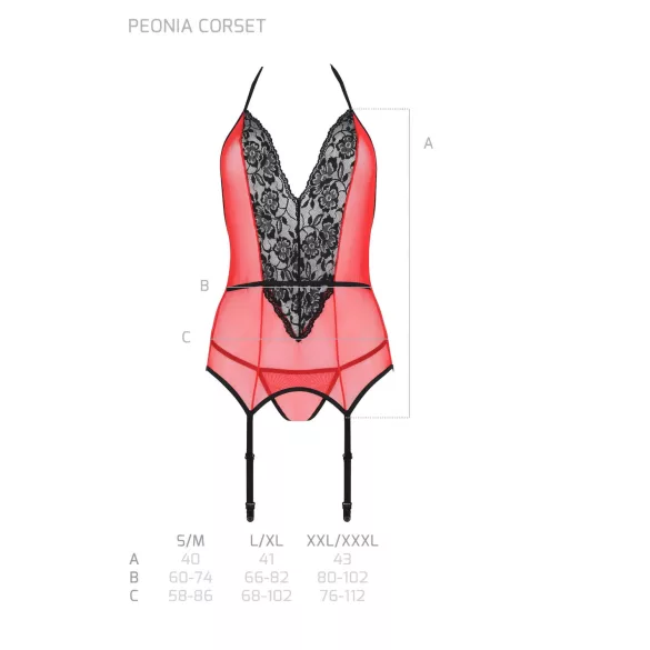 Passion Peonia - BH-Top und String (rot)