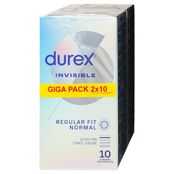 Durex Invisible Regular Fit - dünnes Kondom (2x10 Stk)